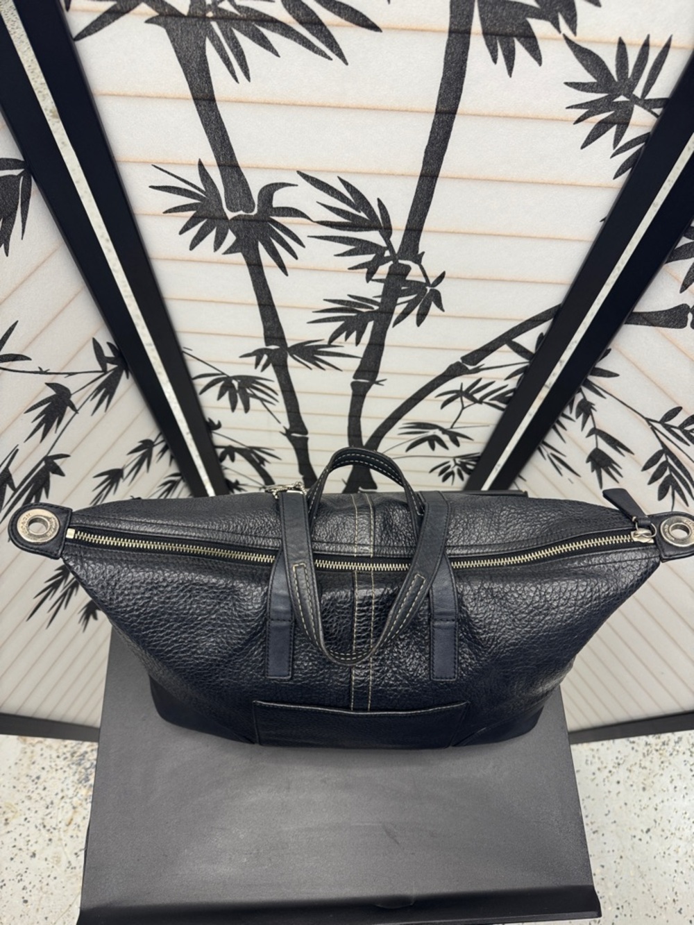 Coach Black Pebbled Leather Satchel - Picture 5 of 10